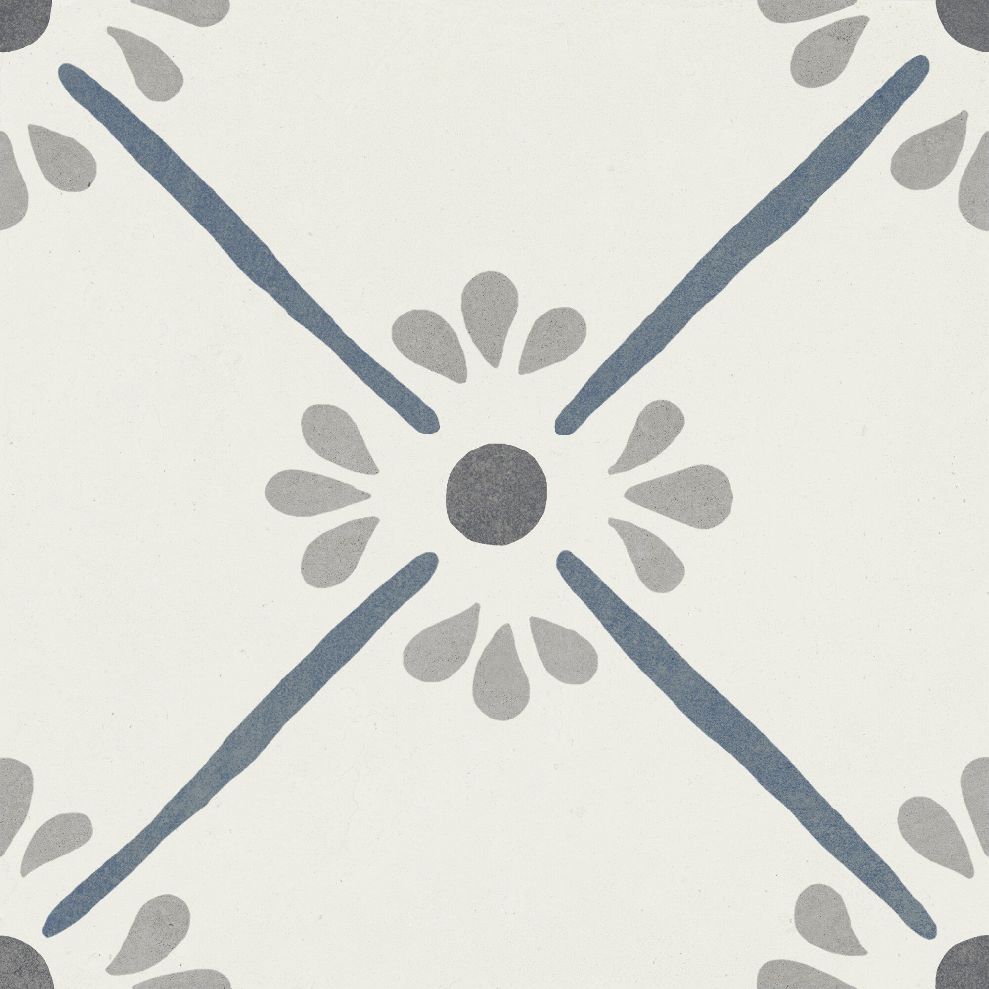 Carrelage imitation ciment PROVENZA BLUE FLOWER 22X22