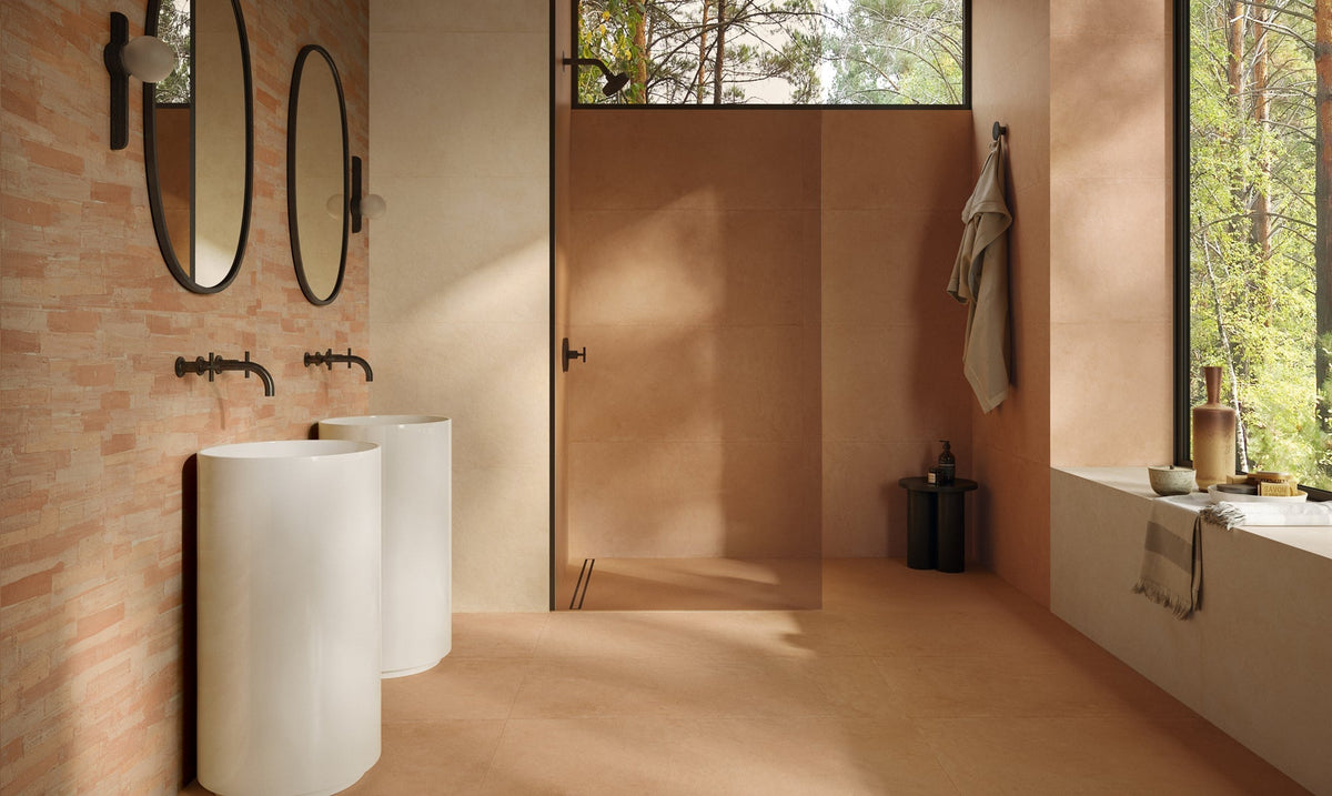 Carrelage terracotta dans un intérieur contemporain