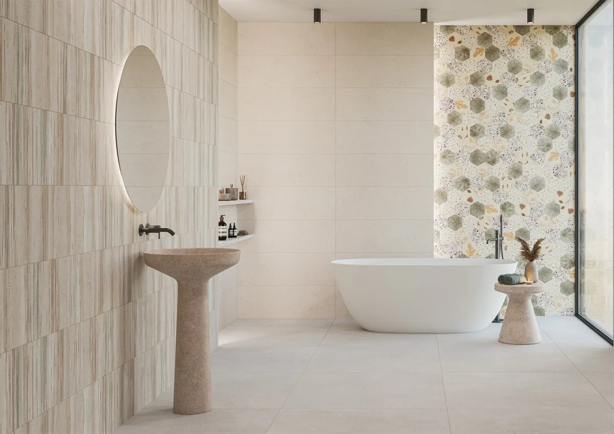 Même carrelage au sol et au mur en salle de bains ?