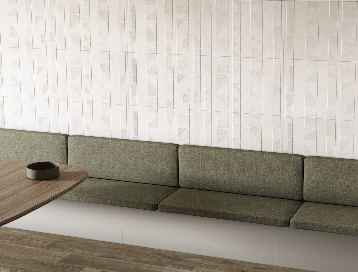 Faïence effet ciment Newclay Zen White mat 40x120 cm