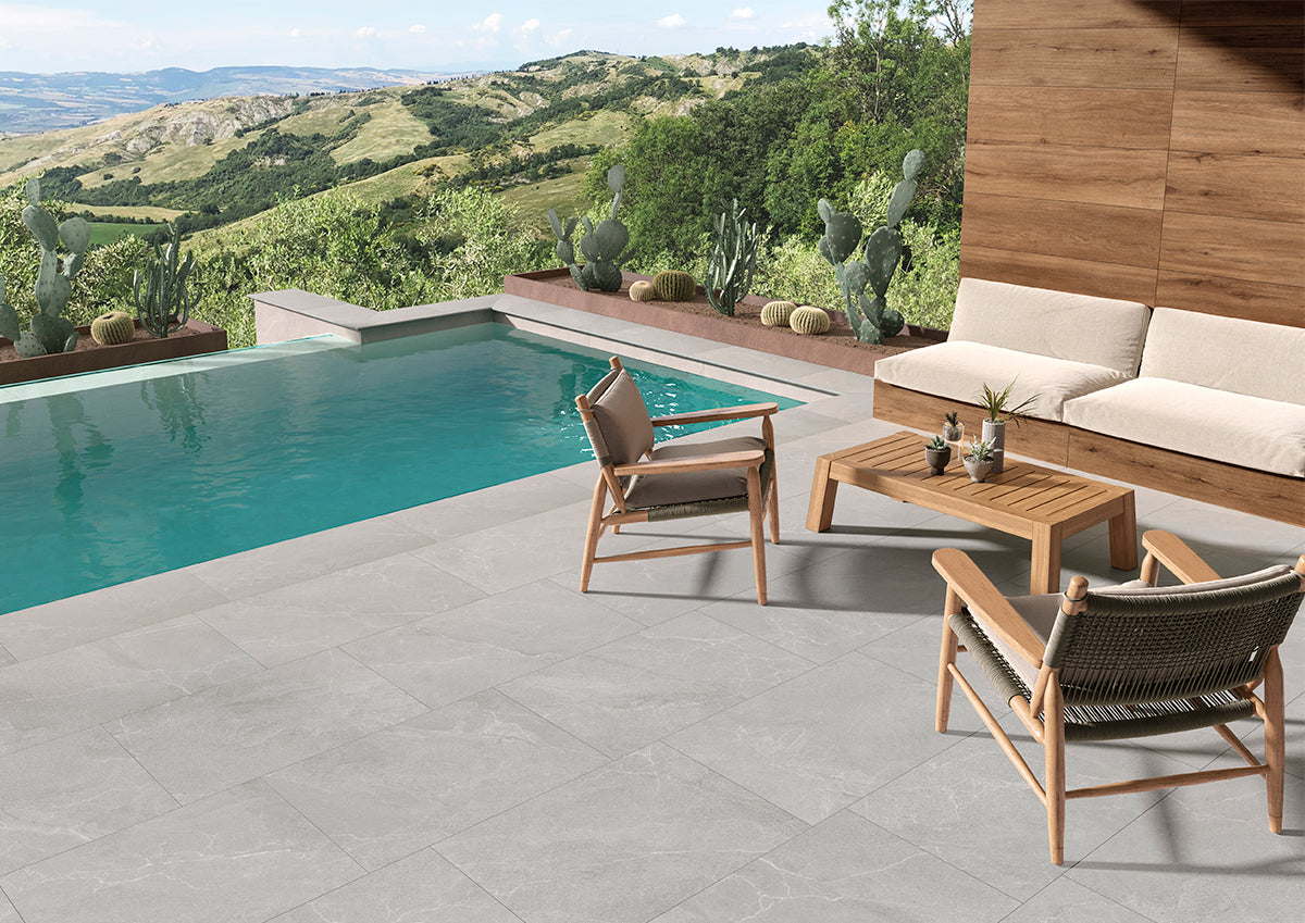 Carrelage effet pierre Cortina Stone Cenere 122,2x122,2 cm