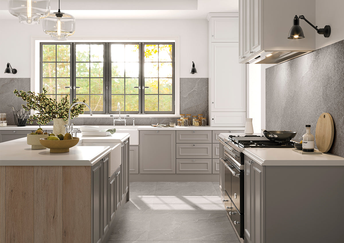 Dalle effet pierre Cortina Stone Fumo 2 cm 61x122 cm