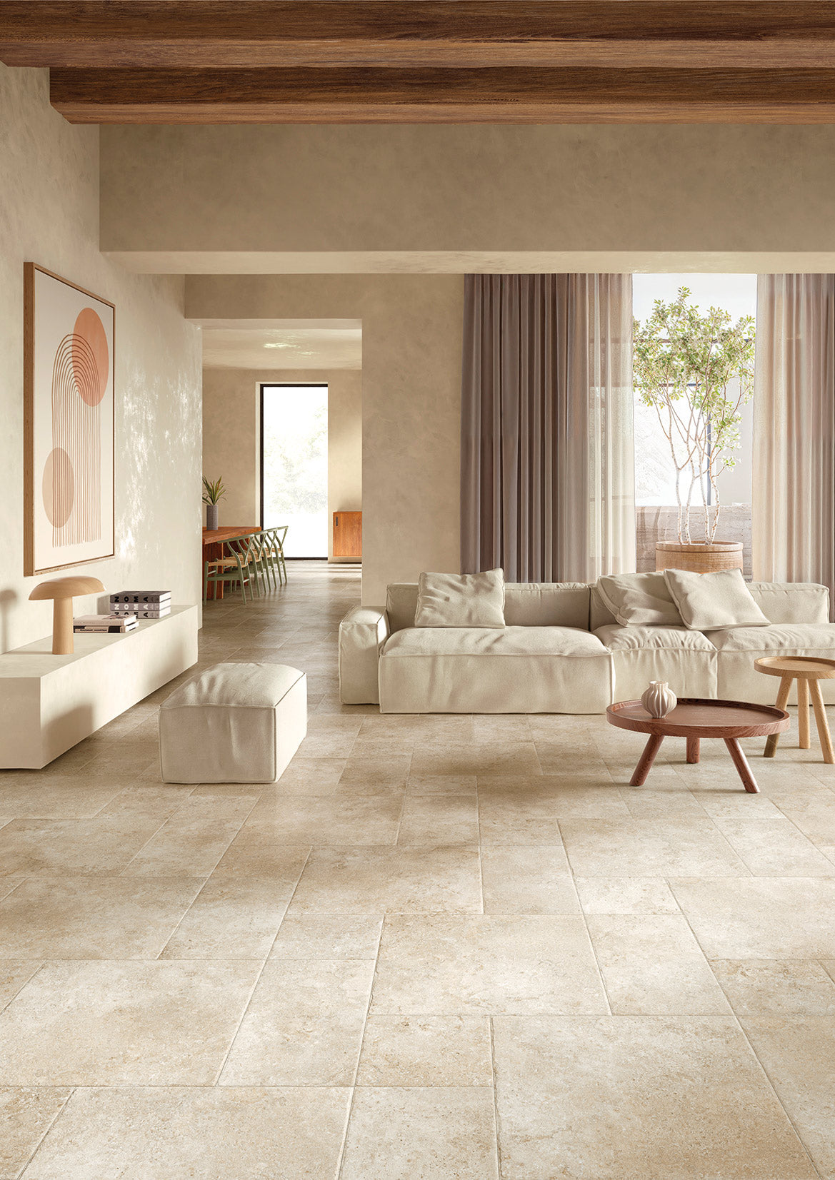 Carrelage effet pierre Opus Romano Colosseo Panna 30,4x30,4 cm