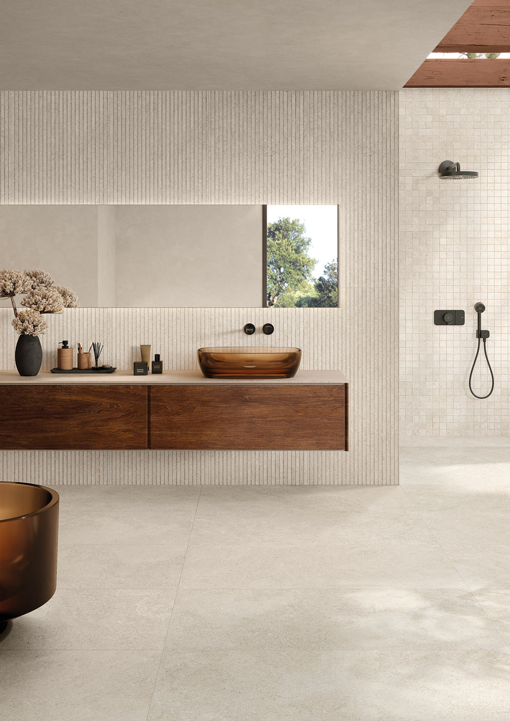 Carrelage effet pierre Eterea Avorio 122,2x122,2 cm