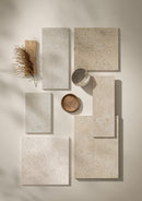 Carrelage extérieur effet pierre Eterea Avorio antidérapant 122,2x122,2 cm