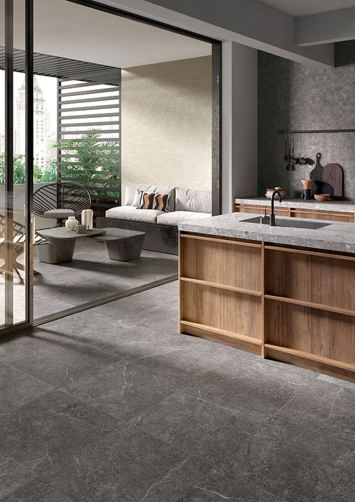 Carrelage effet pierre Holystone Dark 61x61 cm