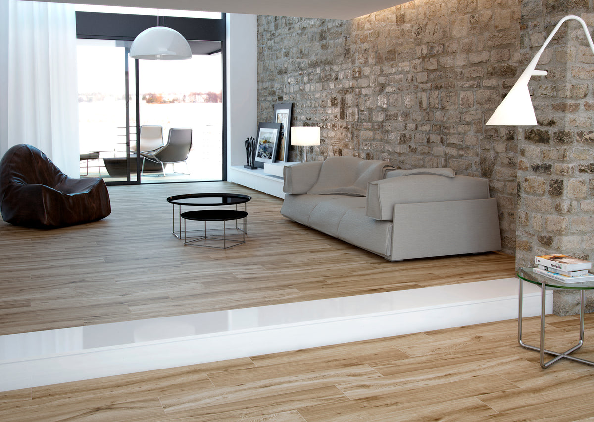 Carrelage effet bois Milena Nuez mat 20x120 cm