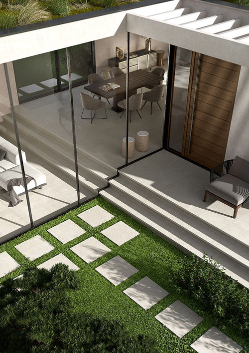 Dalle effet pierre Holystone White 2 cm 61x61 cm