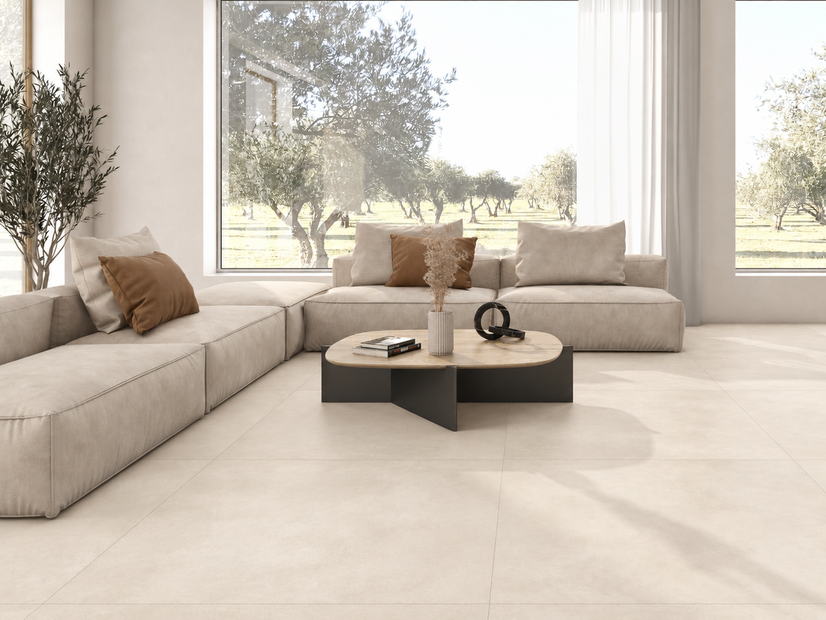 Carrelage effet ciment Newclay White mat 60x60 cm