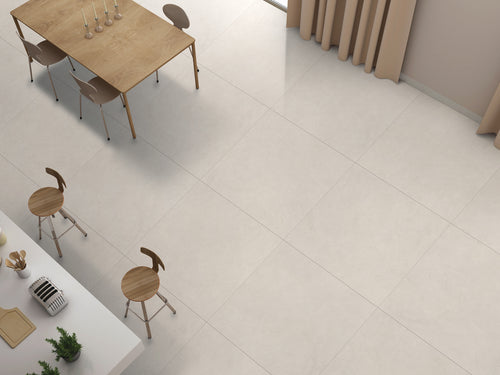 Carrelage effet béton et ciment Le Resine Beige 122,2x122,2 cm
