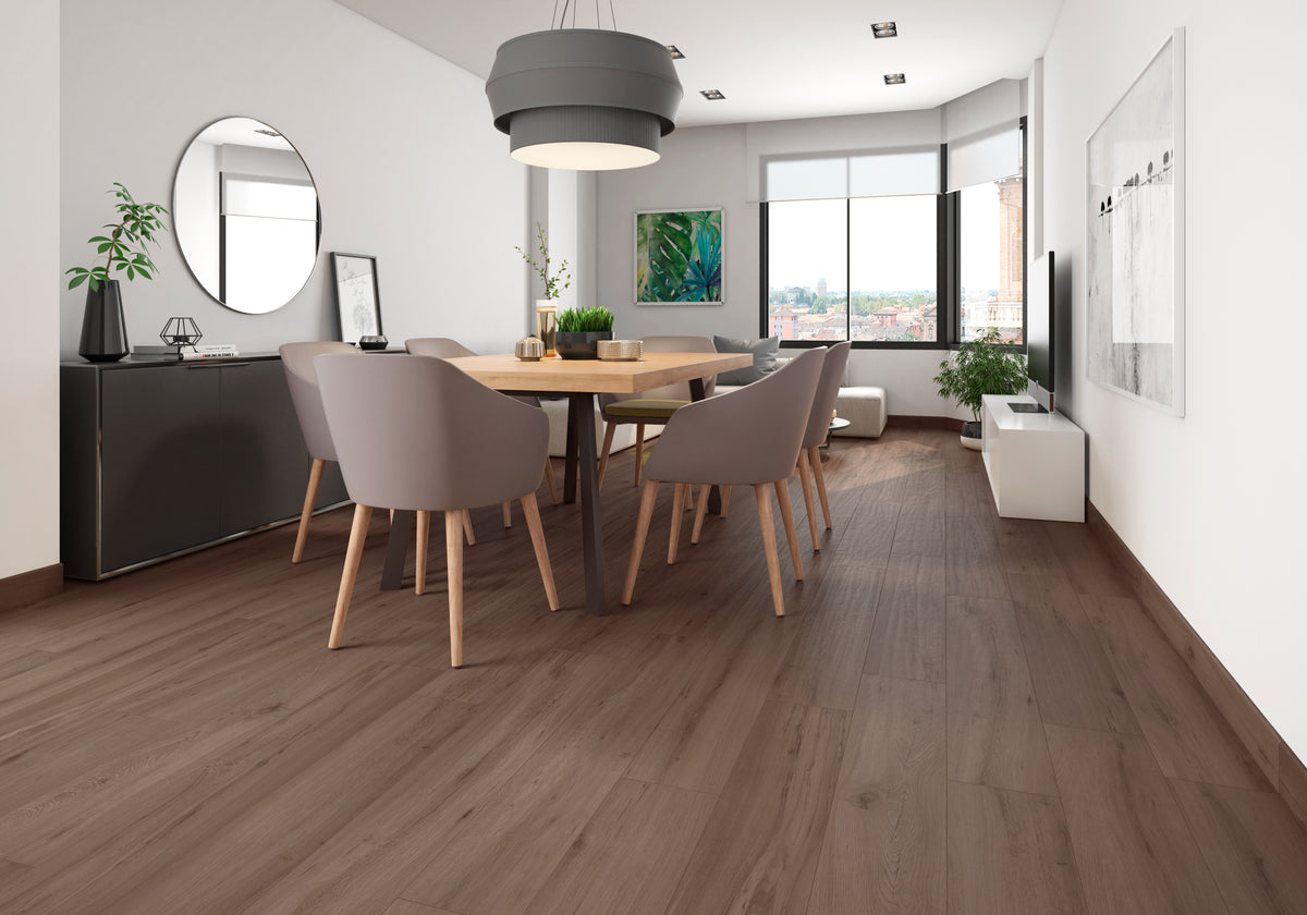 Carrelage effet bois Milena Nogal mat 20x120 cm