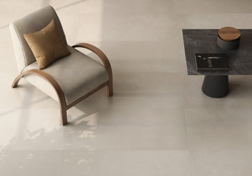 Carrelage effet ciment Newclay Sand mat 60x120 cm