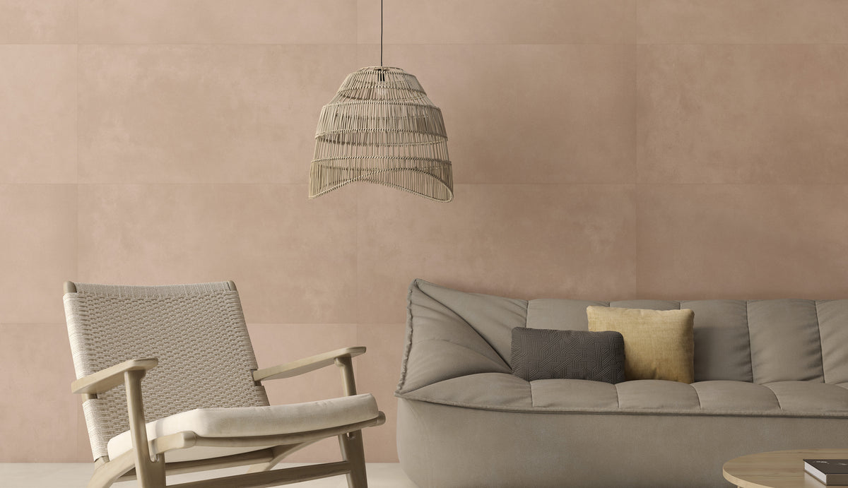 Faïence effet ciment Newclay Cotto mat 40x120 cm