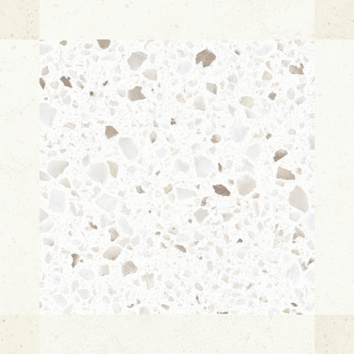 Carrelage décor terrazzo Croma White Décor mat 25x25 cm