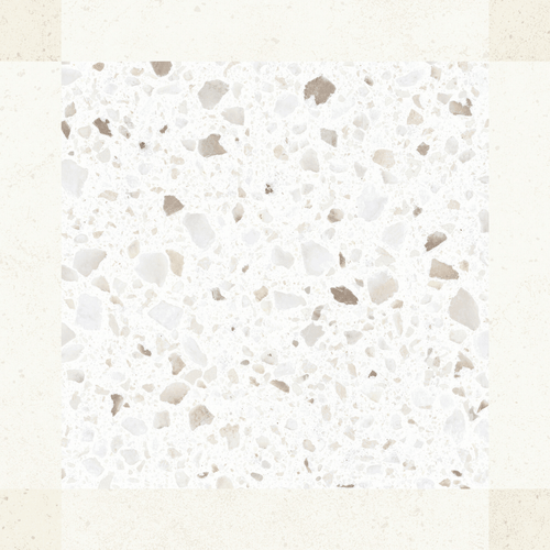 Carrelage décor terrazzo Croma White Décor mat 25x25 cm