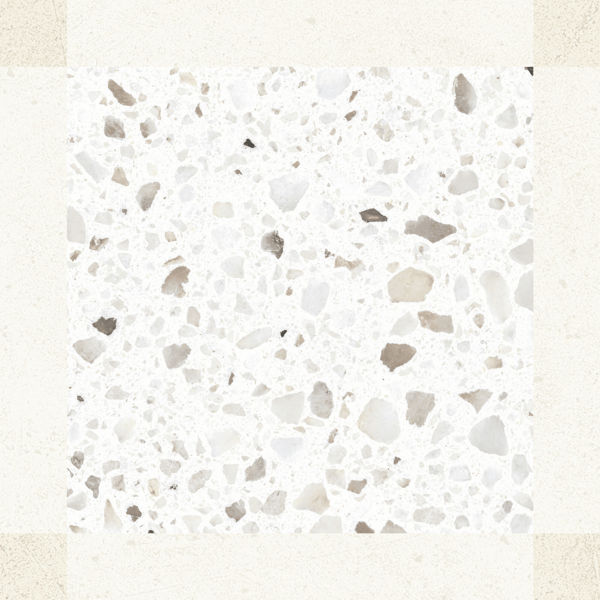 Carrelage décor terrazzo Croma White Décor mat 25x25 cm
