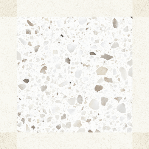 Carrelage décor terrazzo Croma White Décor mat 25x25 cm