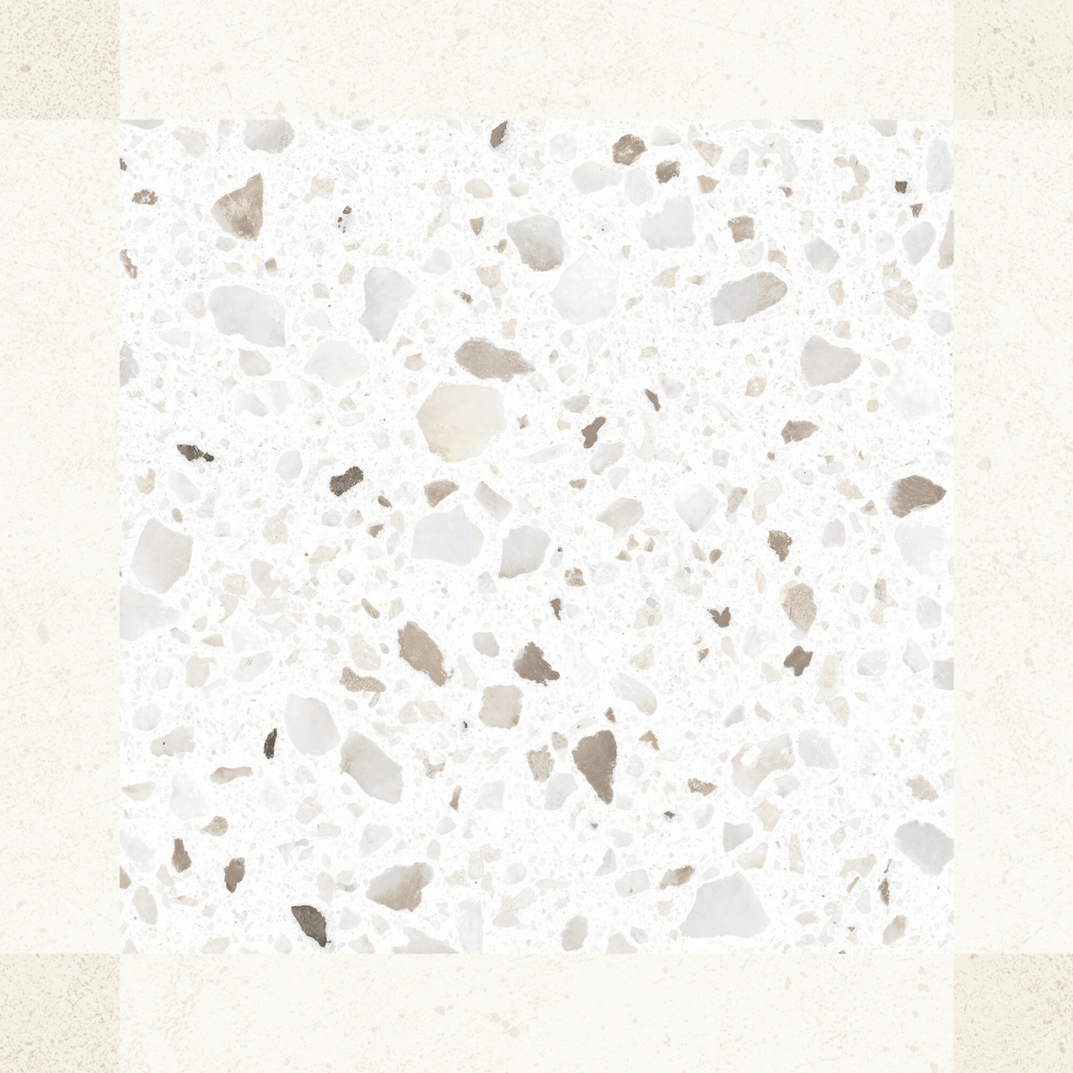 Carrelage décor terrazzo Croma White Décor mat 25x25 cm