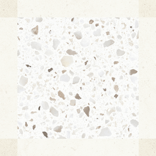 Carrelage décor terrazzo Croma White Décor mat 25x25 cm