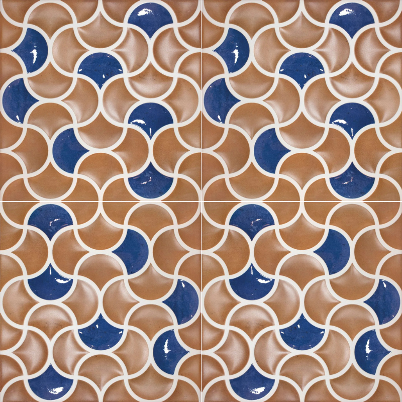 Carrelage imitation terre cuite - Bari lattice cotto cobalt 33x33 - 0.89 m²/colis