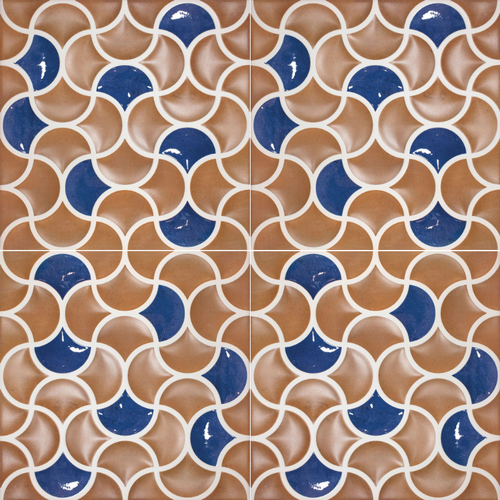 Carrelage imitation terre cuite - Bari lattice cotto cobalt 33x33 - 0.89 m²/colis