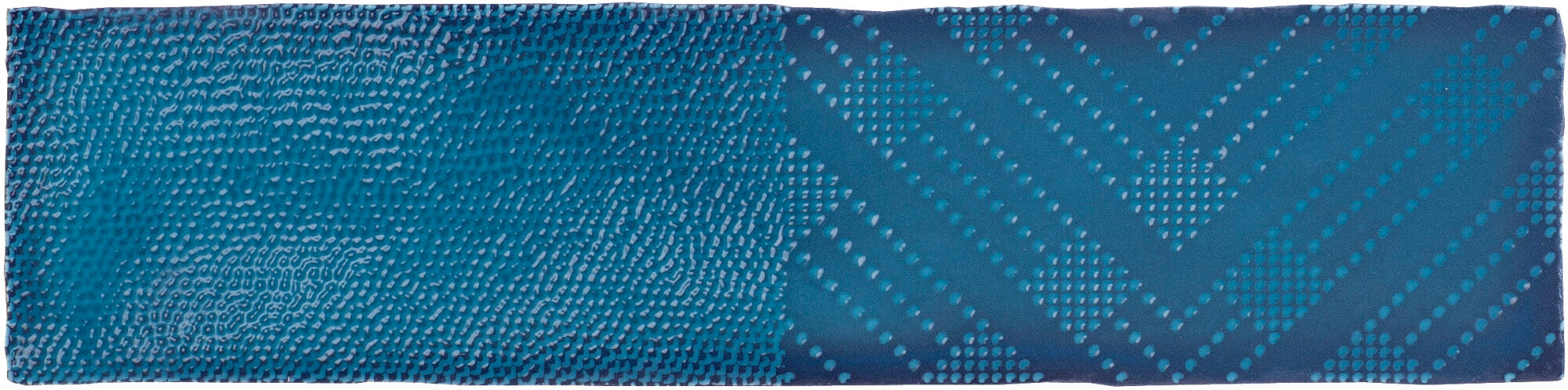 Faïence brillante Pasadena Blue 7,5x30 cm