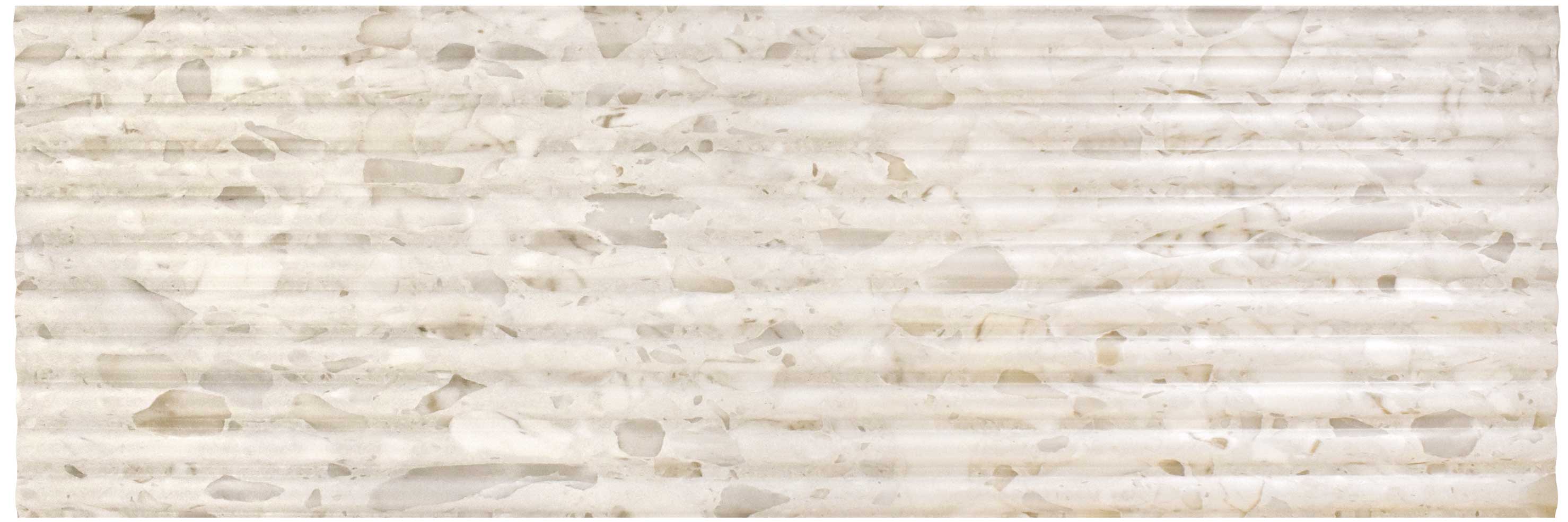 Carrelage mural relief terrazzo Fluted Terrazo Beige 40x120 cm