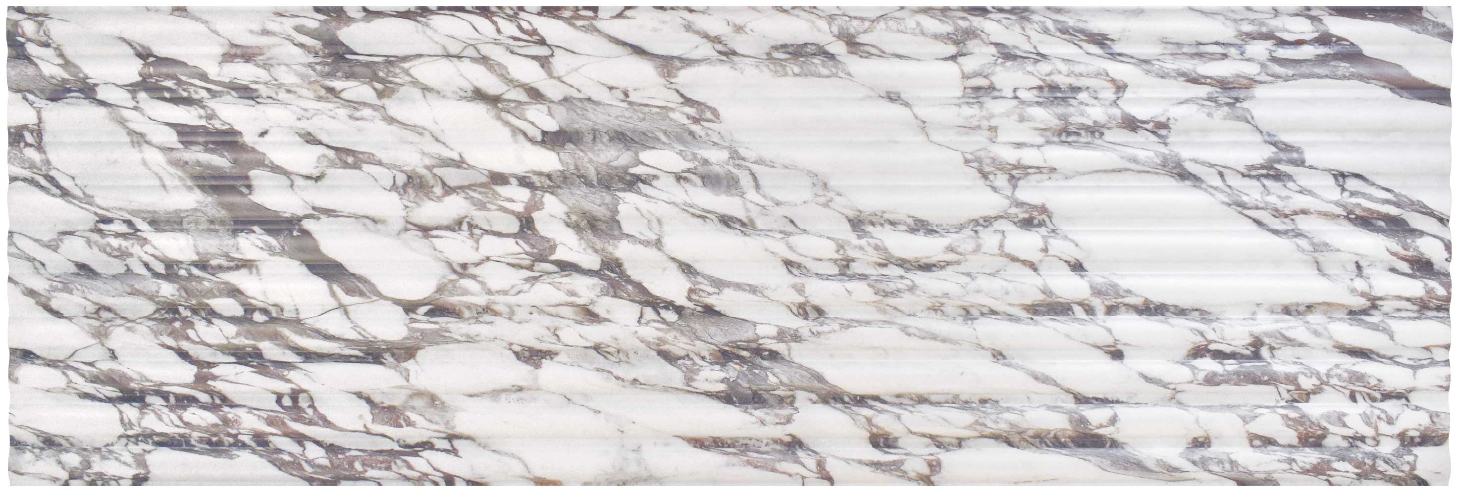 Carrelage mural relief marbre Fluted Calacatta Viola 40x120 cm