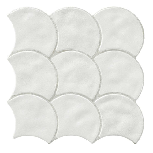 Carrelage écaille Scale White 30,7x30,7 cm – vue du carreau