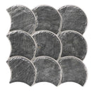 Carrelage écaille Scale Slate Black 30,7x30,7 cm – vue du carreau