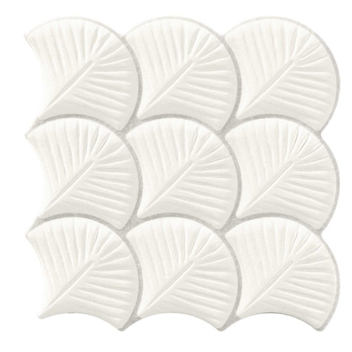 Carrelage écaille Scale Shell White 30,7x30,7 cm – vue du carreau