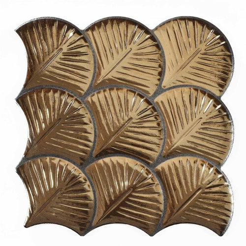 Carrelage écaille Scale Shell Gold 30,7x30,7 cm – vue du carreau