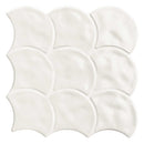 Carrelage écaille Scale Gloss White 30,7x30,7 cm – vue du carreau
