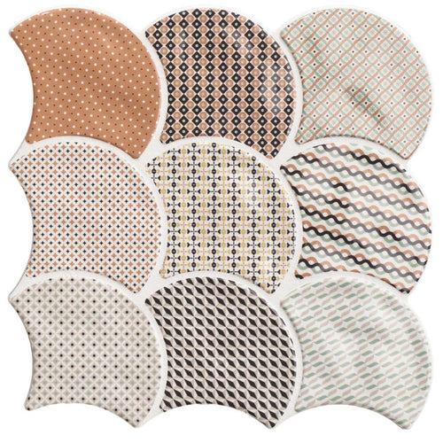 Carrelage écaille Scale Gloss Patchwork 30,7x30,7 cm – vue du carreau