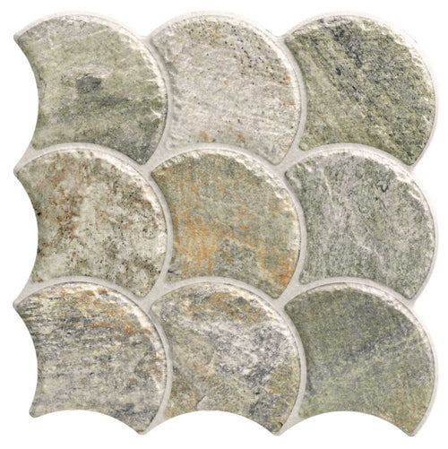 Carrelage écaille Scale Stone Nature 30,7x30,7 cm – vue du carreau