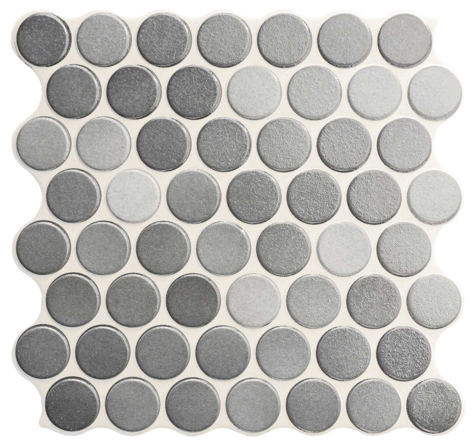 Mosaïque ronde Circle Glossy Grey 30,9x30,9 cm