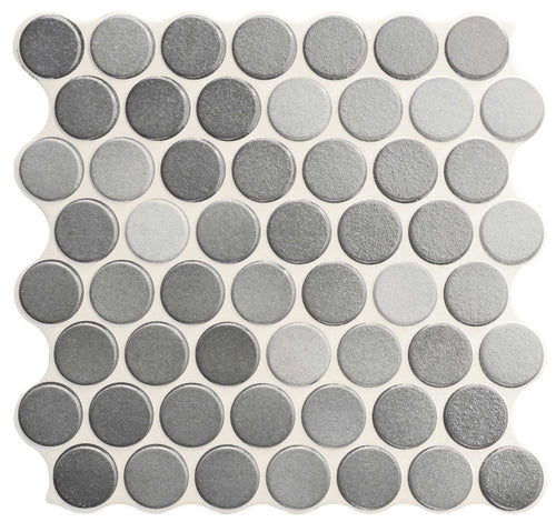 Mosaïque ronde Circle Glossy Grey 30,9x30,9 cm