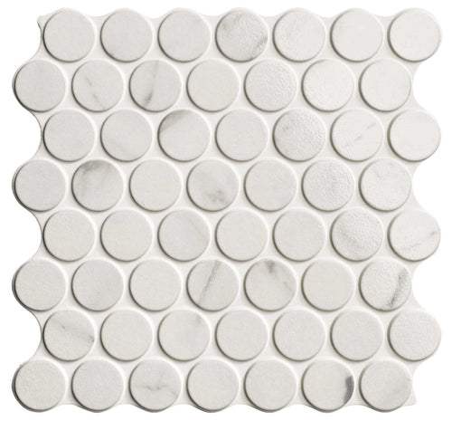 Mosaïque ronde Circle Glossy Calacatta 30,9x30,9 cm