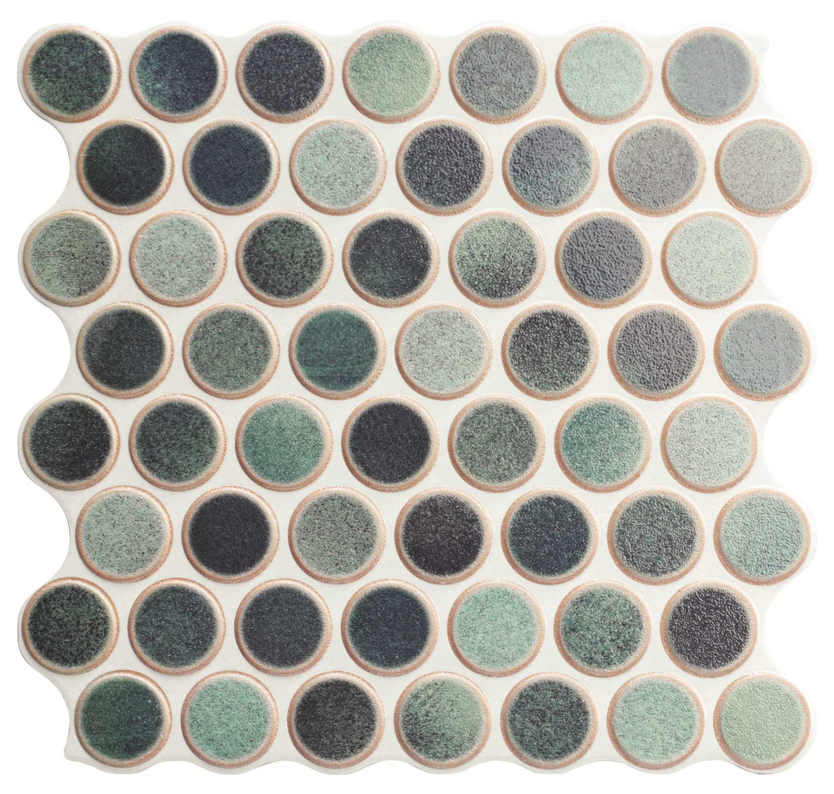 Mosaïque ronde Dakhla Aqua Circle 30,9x30,9 cm