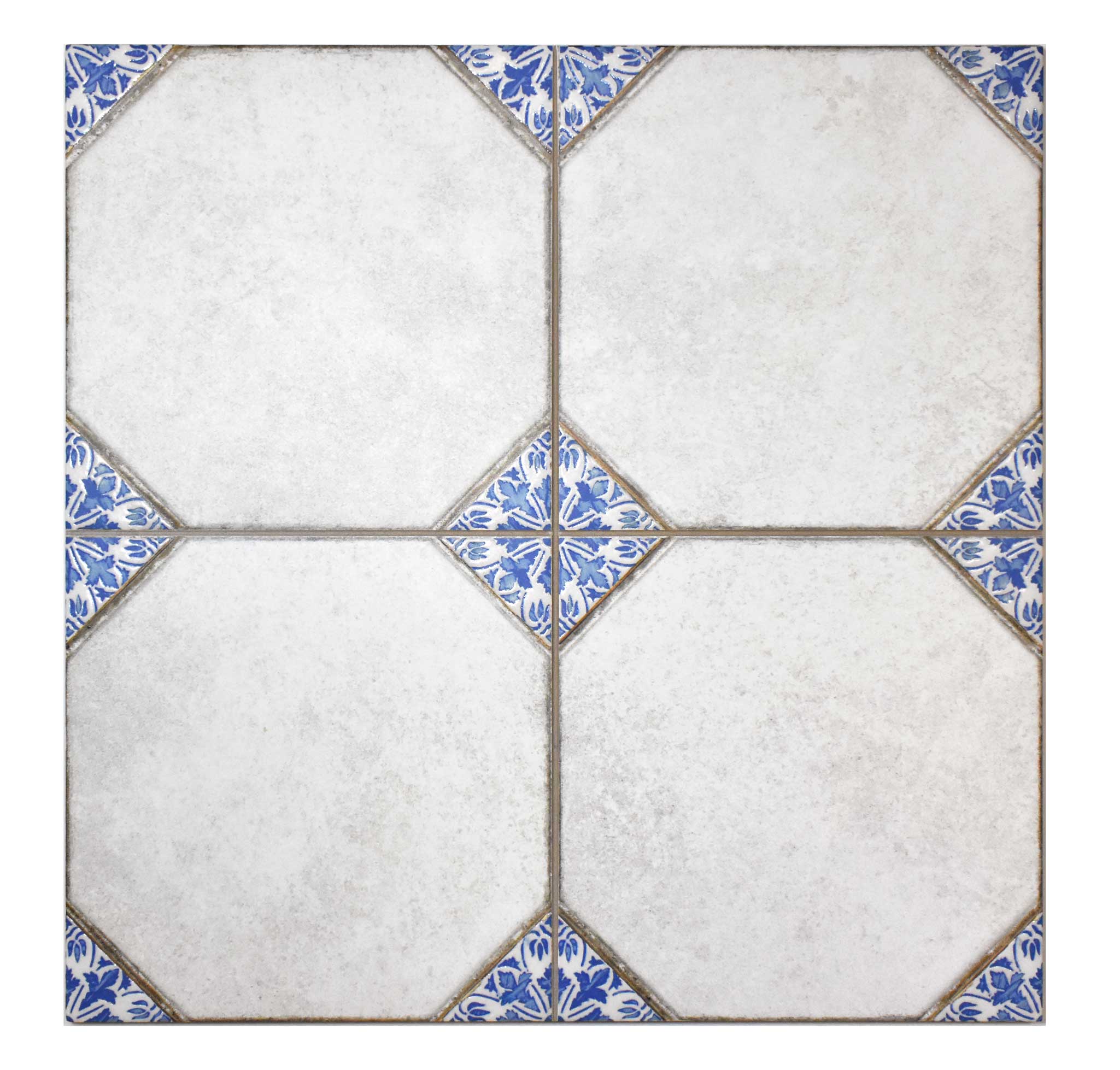Carrelage à motif graphique Leeds Blue 33x33 cm