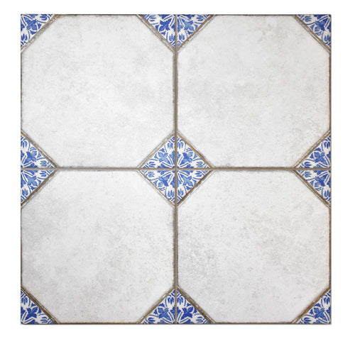 Carrelage à motif graphique Leeds Blue 33x33 cm