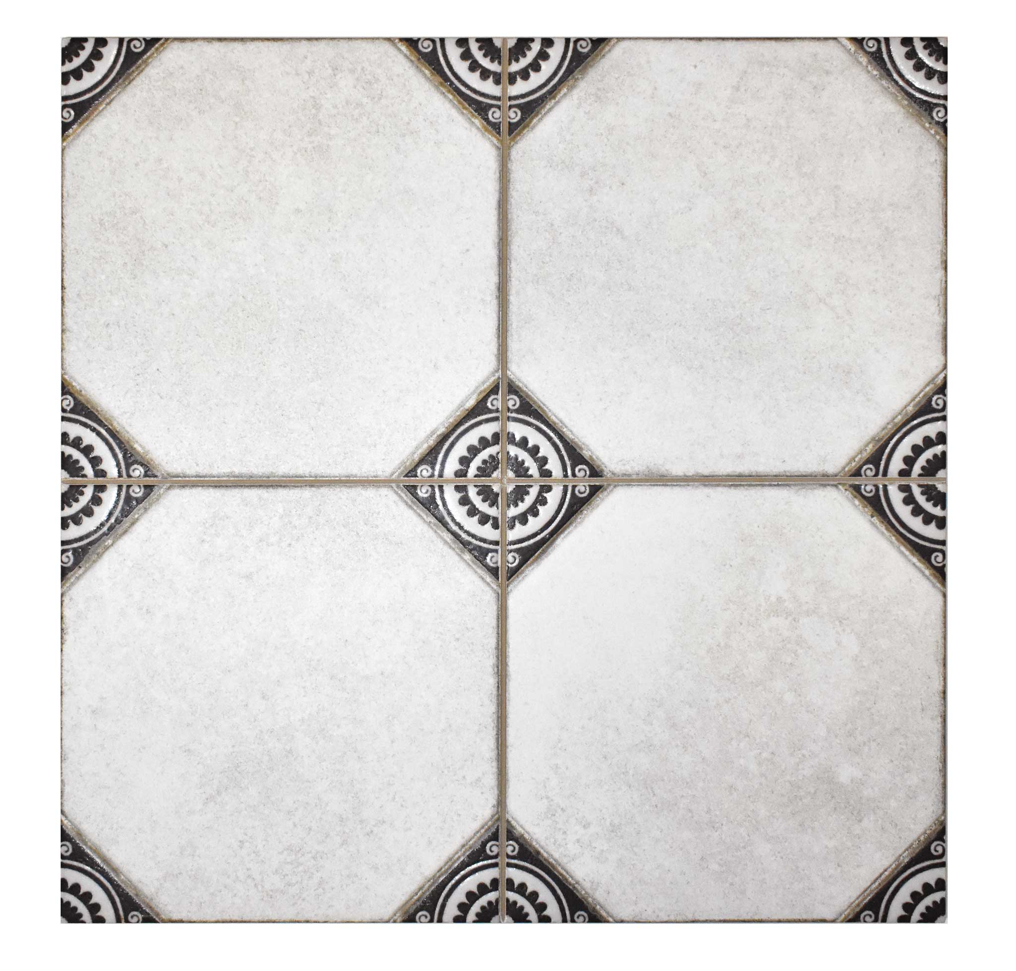 Carrelage à motif graphique Leeds Black 33x33 cm