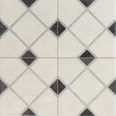 Carrelage à motif graphique Norfolk Black 44x44 cm