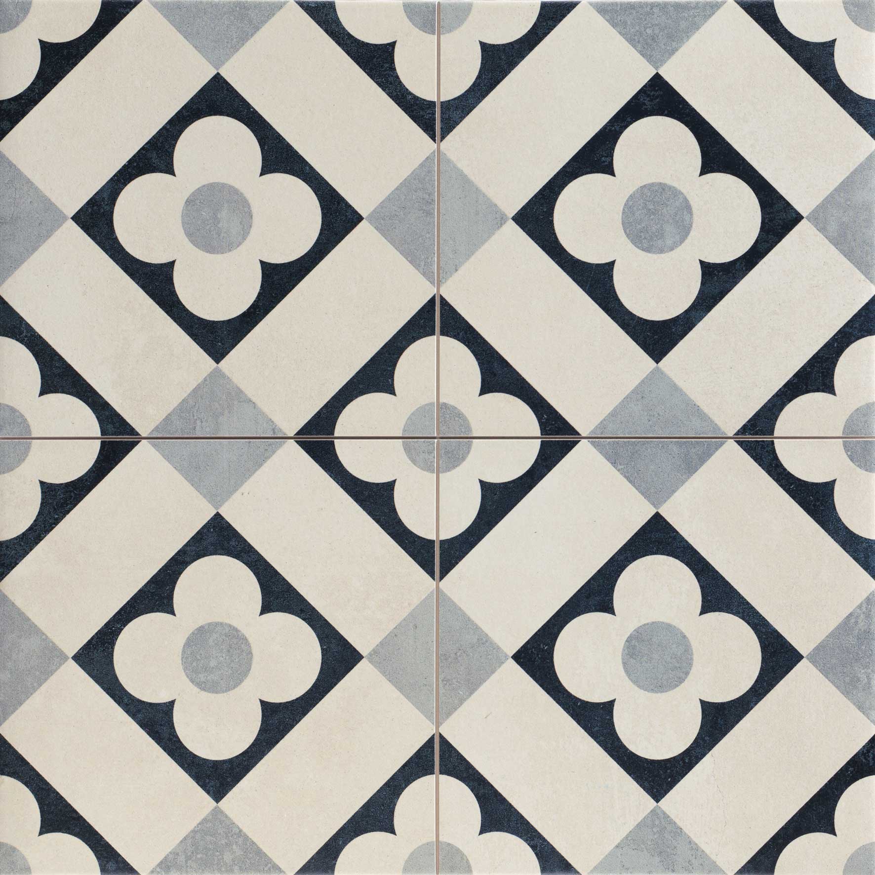 Carrelage à motif graphique Barcelona White 44x44 cm