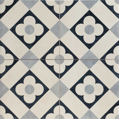 Carrelage à motif graphique Barcelona White 44x44 cm