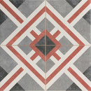 Carrelage à motif graphique Havana Burgundy 44x44 cm