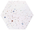 Carrelage hexagonal effet ciment Confeti White 56x48 cm