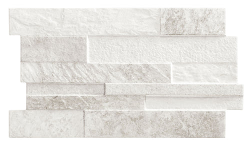 Carrelage effet pierre Pietra White 31x56 cm