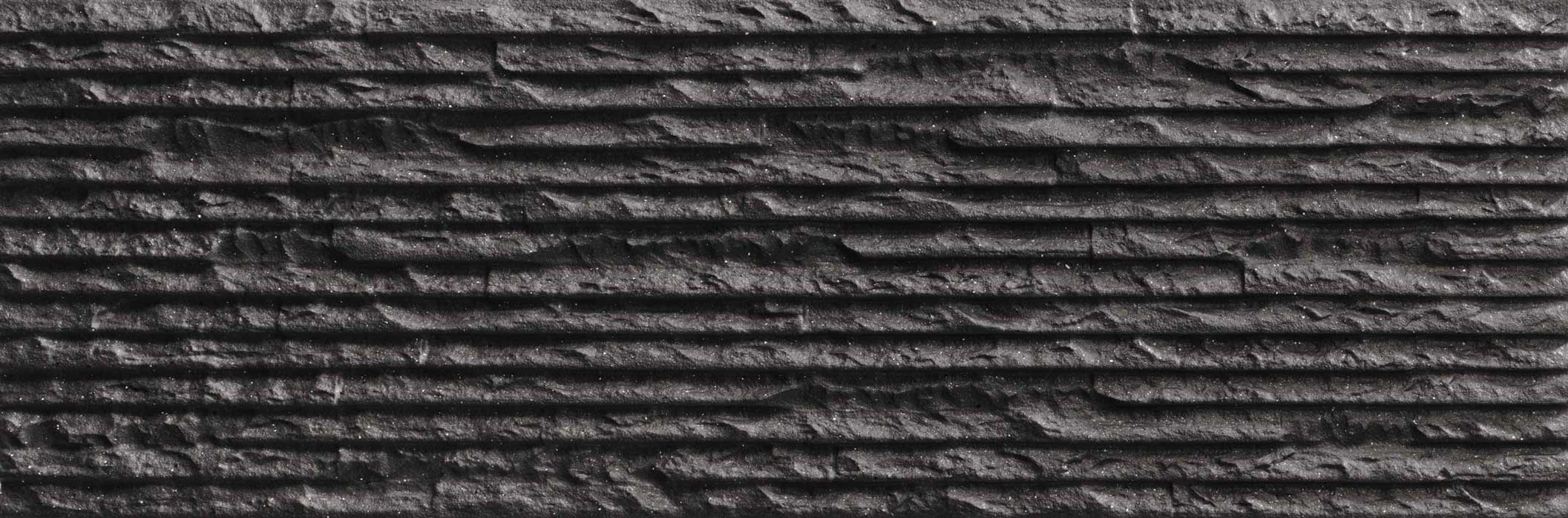 Carrelage mural relief pierre Iguazu Wall Black 21x63 cm