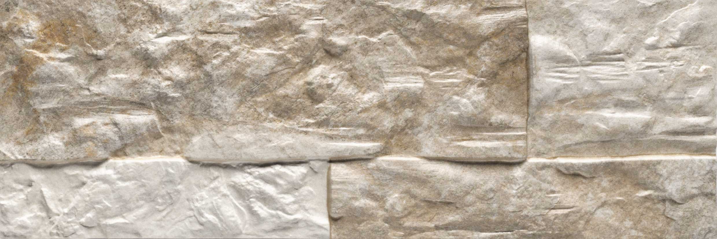 Carrelage mural relief effet pierre Marlstone Ivory 21x63 cm